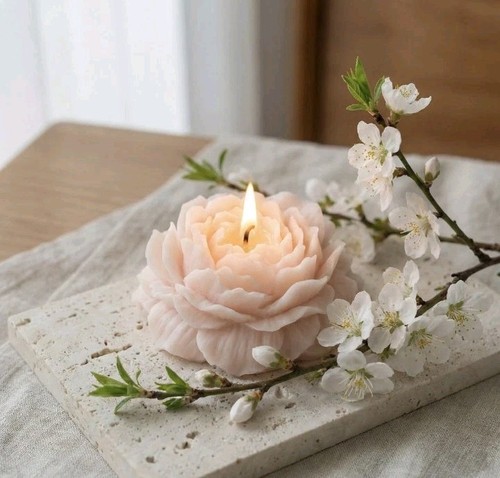 Candele fiore peonia - 2,